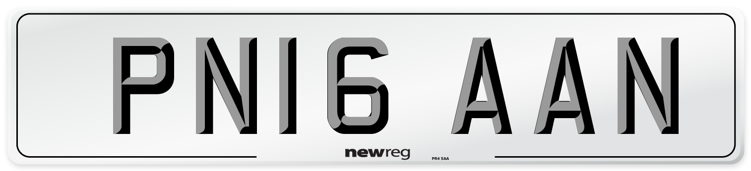 PN16 AAN Number Plate from New Reg